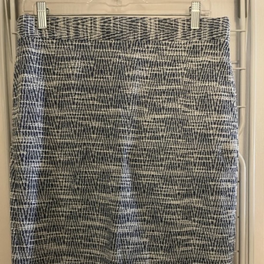 Banana Republic Size 10 Blue and White Print Skirt